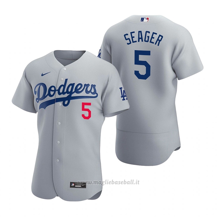 Maglia Baseball Uomo Los Angeles Dodgers Corey Seager Autentico 2020 Alternato Grigio